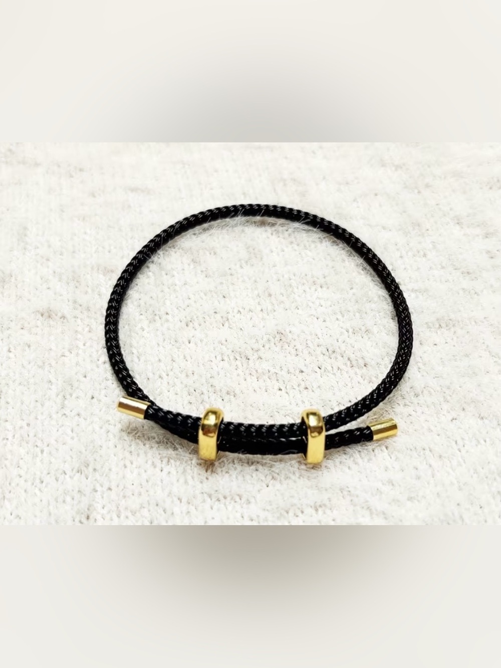 Two-Way Adjustable PU Black Leather Braided Bracelet